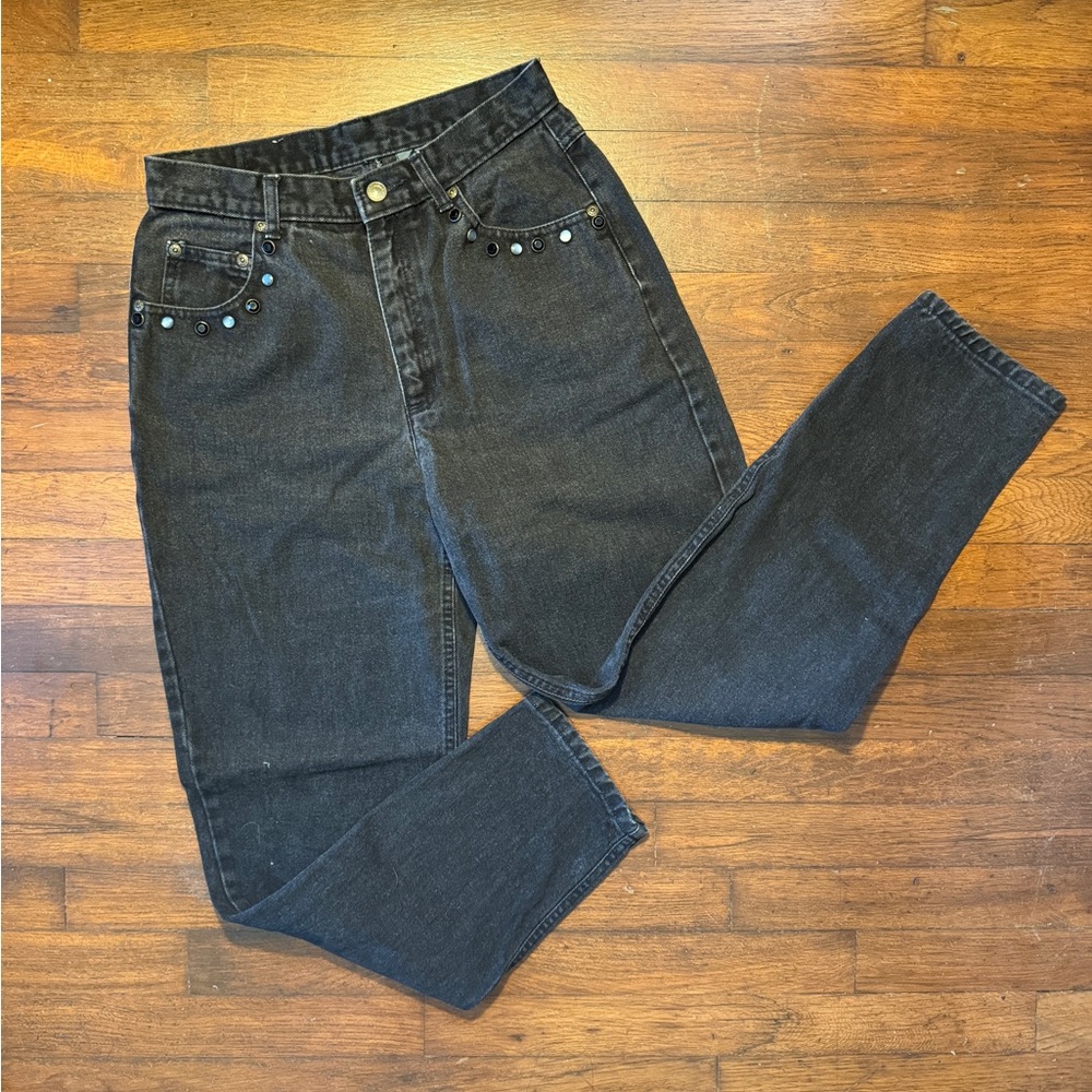 VTG 90s Black High-Rise Studded Jeans